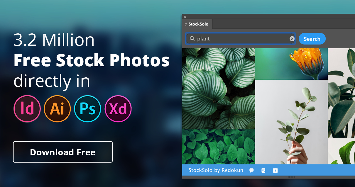 (FREE Plugin) Free Stock Art in InDesign, Illustrator, Photoshop, and XD