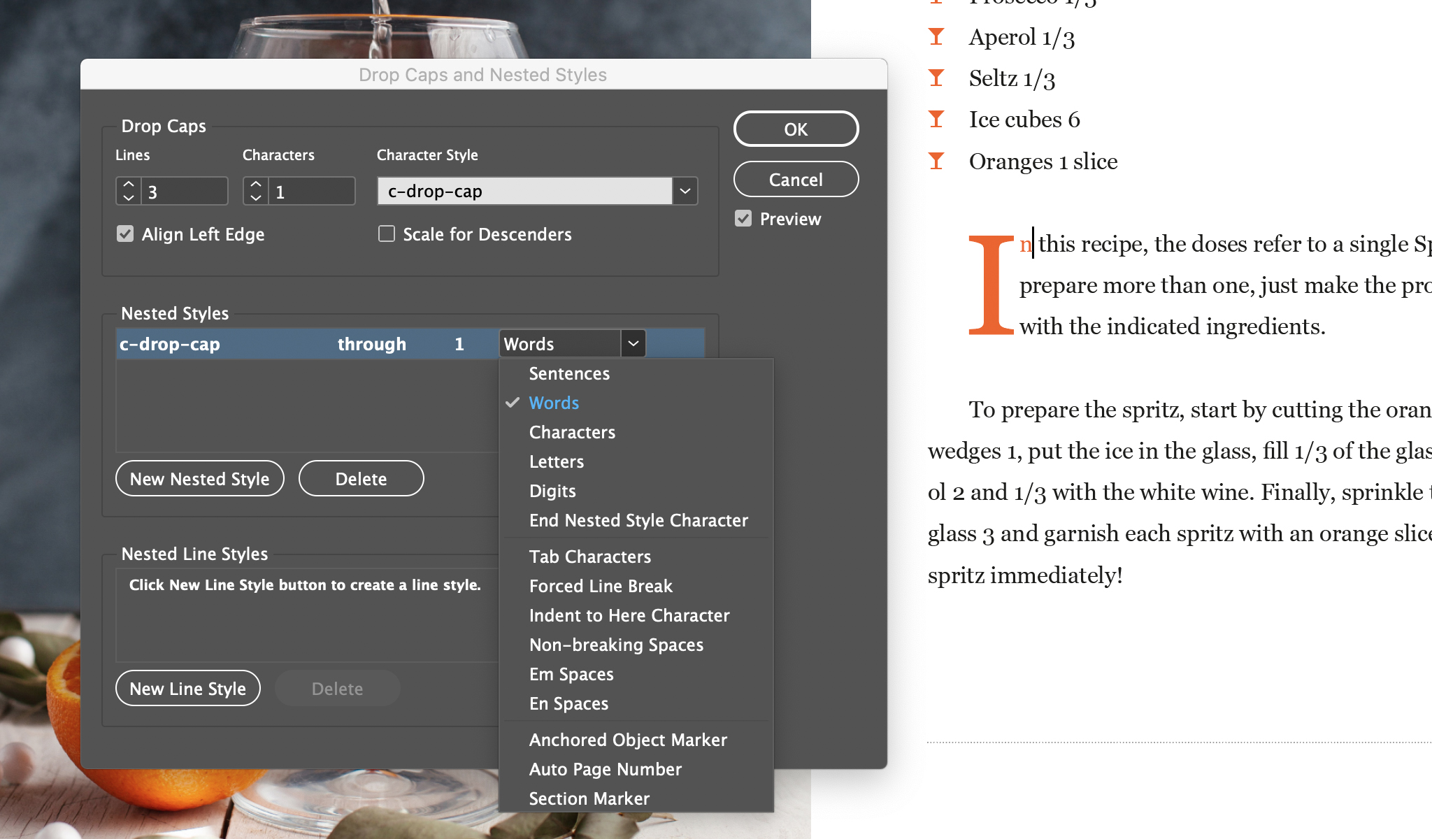 Create beautiful Drop Caps in InDesign